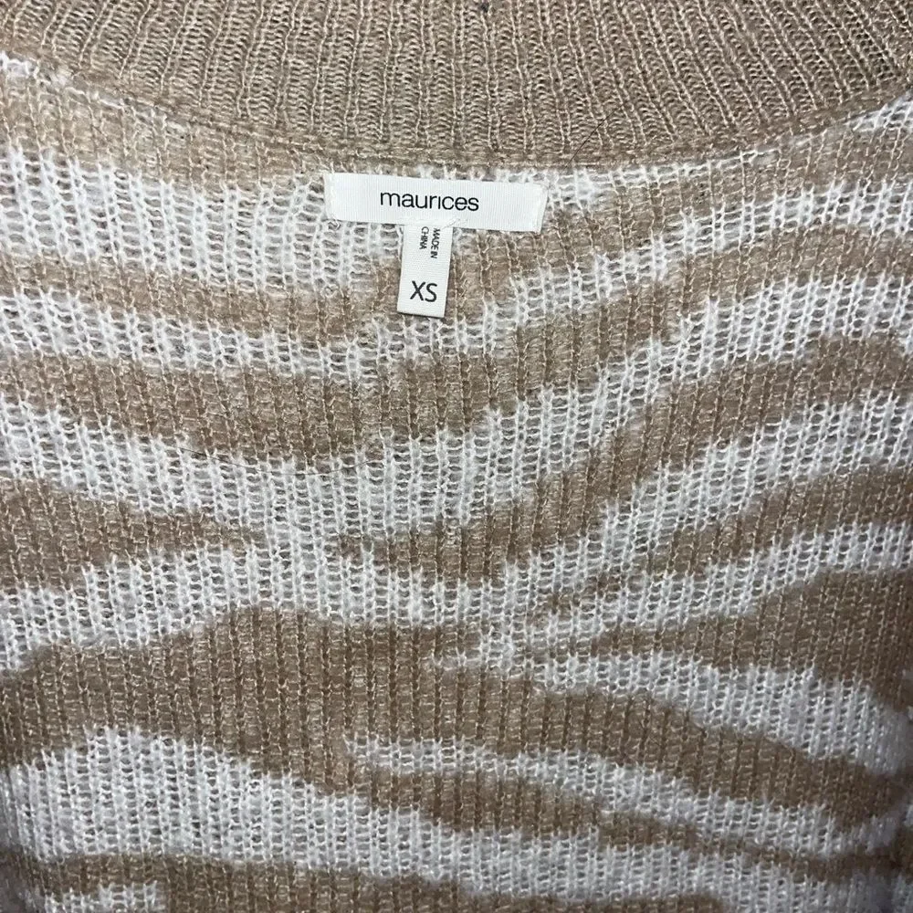 beige tiger stripe sweater
